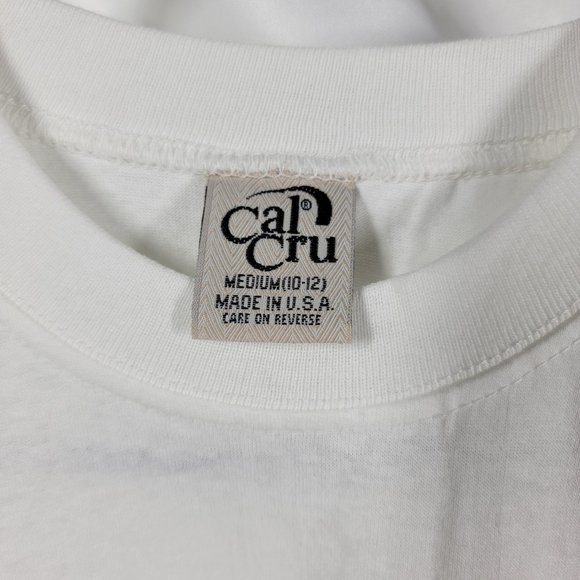 Vintage 90s Youth S M L Cal Cru Stars Stripes Single Stitched Sleeve T Shirt USA - Picture 9 of 10